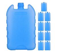 Amosfun 10-Pack Reusable Ice Blocks 13.7×8.6×2.3 cm - Leakproof Food-Grade Freezer Packs for 6-8 h Cooling - Slim Lunch Box, Picnic, Camping & Travel