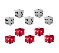 Amosfun 10 Pcs Cube Film Balloons Square Dice Shape Aluminum Foil Balloons for Outdoor Theme Party Decorations and Interactive Game Props White and Red
