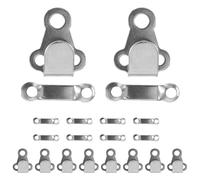 Amosfun 10 Pieces Metal Invisible Pant Hooks and Eyes Waistband Fasteners Silver White Sewing Closures for Trousers Skirts DIY Crafting Accessories