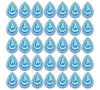 Amosfun 100pcs Blue Peacock Water Drop Rhinestones 18x25mm Flatback Resin Sewing Embellishments for Handmade Wedding Dress and DIY Clothing Decorations