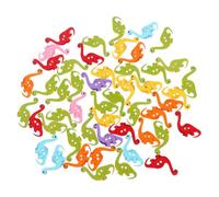 Amosfun 100pcs Cartoon Dinosaur Wooden Sewing Buttons DIY Decorative Wood Buttons for Crafting and Sewing Projects Creative Cartoon Suitable for Handmade Clothes and Scrapbooking