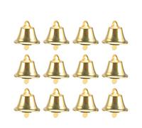 Amosfun 100Pcs Christmas Jingle Bells Mini Bells Xmas Hanging DIY Gold Hanging Wind Christmas Tree Ornament Party Decorative Favors