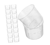 Amosfun 100pcs Clear Plastic Measuring Cups with Graduated Scale Lab Beakers for Accurate Liquid Measurement Kitchen and Laboratory Use