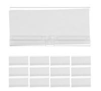 Amosfun 100pcs Clip-on Price Label Holders 60x42mm for Wire Shelves with White Paper Inserts, Retail and Supermarket Display Shelf Clips for Price Cards