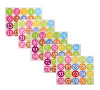 Amosfun 100pcs Colored Number Labels Classification Stickers Paper Material Versatile Labeling Quick Item Location Assorted Color for Nursery Room Sundries Storage Bottles