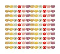 Amosfun 100pcs DIY Buttons Wooden Clothes Button Kitten Shaped Assorted Color Unique Delicate Decorative Cartoon Multi-Functional Crafted for DIY Decoration and Clothes Embellishment