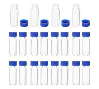 Amosfun 100pcs Glass Vials with Lids Tiny Sampling Bottles Transparent Small Glass Jars for Liquid Samples Stable Bottom Reusable Containers
