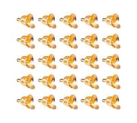 Amosfun 100PCS Metal Crafts Bells Jingle Bells Mini Small Golden Wind Chimes Vintage Iron for Christmas Tree Festival Decor