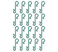 Amosfun 100pcs Mini S Hooks for Hanging, 1.5'' Tiny Plastic Ornament Hooks for String Lights, Stockings, Christmas Tree Pendants, Xmas Party Supplies