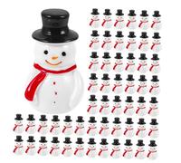 Amosfun 100pcs Mini Snowman Figurines with Hats Resin Christmas Ornaments for Fairy Garden Dollhouse Decoration Snowman Cake Toppers for DIY Crafts and Winter Party Favors