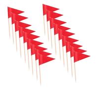 Amosfun 100pcs Mini Triangle Toothpick Flags Blank Cocktail Toppers for Appetizers Desserts and Fruit for Parties Celebrations and Catering Events Neat and Stylish Food Markers