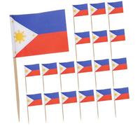 Amosfun 100pcs Philippines National Flag Toothpick Picks for Cake Dessert Toppers Fruit Picks and Party Decorations for Celebrations and Special Occasions