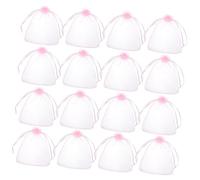 Amosfun 100pcs Pink Drawstring Mesh Jewelry Bags Small Candy Gift Storage Pouches for Wedding Party Favor Baptism Birthday and Shower Packaging