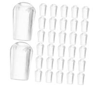 Amosfun 100pcs PVC Wire End Protectors Transparent White Hanger Hook Tip Covers Deformation Plastic Caps for Indoor Outdoor Use