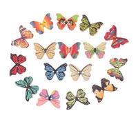 Amosfun 100pcs Wooden Butterfly Decorative Buttons with Holes for DIY Sewing Crafts, Small Cartoon Embellishment Buttons for Clothing and Handmade Art Projects