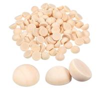 Amosfun 100pcs Wooden Half Sphere Beads for Jewelry Making and Crafting Projects, Easy to Handle Natural Wood Material, for DIY Wooden Loose Beads and Half Craft Balls