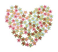 Amosfun 100pcs Wooden Sea Star Buttons Double Holes Clothes Buckles Decorative Sewing Fasteners for Clothing Accessories DIY Craft Coats