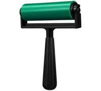 Amosfun 10cm Rubber Brayer Roller for Crafting with Detachable Handle and Ink Spreading Function, Green Printmaking Roller Tool for Stamping and Wallpaper Projects
