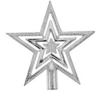 Amosfun 10cm Silver Christmas Star Topper for Tabletop Xmas Tree, Hollow-Out Star Treetop for Mini Xmas Tree, Christmas Party Supplies