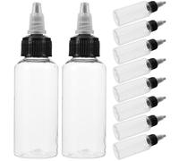 Amosfun 10Pcs 50Ml Clear Plastic Airbrush Paint Bottles with Scale and Leak-Proof Caps Portable Paint Mixing and Dispensing Containers for Art Tattoo Kitchen and Craft Use