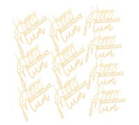 Amosfun 10pcs Acrylic Happy Birthday Mom Cake Toppers Reusable Mother's Day Cupcake Picks for Women S Birthday Party Decorations Family Bonding Supplies