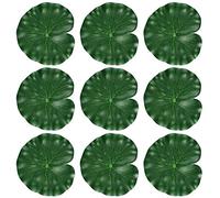 Amosfun 10pcs Artificial Floating Lotus Flowers Leaves 18cm Realistic Water Lily Pads for Patio Pond Aquarium Swimming Pool Wedding Party Decor