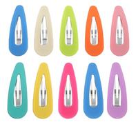 Amosfun 10pcs Assorted Colour Plastic and Iron Hair Clips for Teens Gentle Feel Hair Accessories Protecting from Damage for Kindergarten and Daughter Birthday Random Color