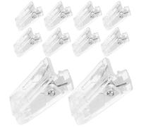 Amosfun 10pcs Badge Clip Id Card Clip Self-Adhesive Strong Spring Abs Steel Material Simple Delicate Design for Office Use