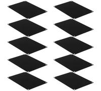 Amosfun 10pcs Black Aluminum Alloy Blank Tags with Pre-drilled for Easy Mounting Lightweight Metal Engraving Blanks for DIY Stamping Custom Name Plates Jewelry and Pet Id Crafting