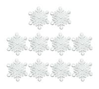 Amosfun 10Pcs Christmas Embroidered Patches Snowflake Iron On Appliques Xmas Sew On Fabric Badges DIY for Christmas Costume Accessories
