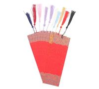 Amosfun 10pcs DIY Blank Graffiti Paper Bookmarks with Tassels, Unpainted Handmade Reading Page Markers for Craft and Calligraphy on Ancient Style Rice Paper
