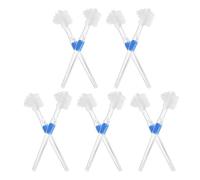 Amosfun 10pcs Dual Head Denture Brush Double Sided Toothbrush for False Teeth and Dental Appliances Compact Plastic Design Gentle on Prosthetics Suitable for Home Use and Work