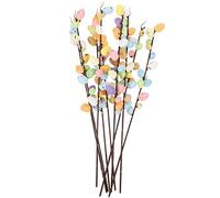 Amosfun 10pcs Easter Branch Easter Tree Branches Easter Eggs Garland Easter Party Decorations Fake Easter Egg Spring Berry Stems Easter Decoration Faux Egg Picks Products Foam Filling