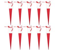 Amosfun 10pcs Flower Packing Cone Boxes, Plastic Single Rose Wrapping Bags for Birthday, Valentine's Day, Anniversary