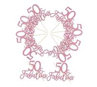 Amosfun 10Pcs Glitter Cake Toppers Fabulous Birthday and Anniversary Decorations for Cakes Cupcakes and Desserts Easy to Use Elegant Design for Celebrations