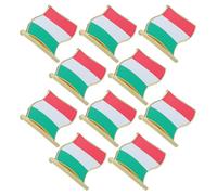 Amosfun 10pcs Italy Flag Metal Lapel Pins Brooches with Metal Material for Clothes Hats and Backpacks Souvenir and Party Accessory for Men and Women