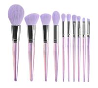 Amosfun 10Pcs Makeup Brushes Soft Bristle Professional Makeup Brush Set Purple for Eyeshadow Blush Powder Women Daily Application