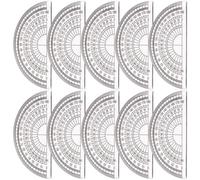 Amosfun 10pcs Math Protractor Plastic Protractor 180 Degrees Drawing and Measurement Strong Smooth Surface for Home Drafting Use by Teachers and Students