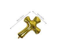 Amosfun 10pcs Metallic Foil Cross Balloons for Baptism and Christening Series Party Decorations with God Bless Theme Easy Inflate Religious Balloons for First Holy Communion and Christmas