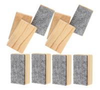 Amosfun 10pcs Mini Chalkboard Erasers Bulk Set, Small Wooden Felt Chalk Cleaner with Polishing Non-Woven Fabric, Sturdy School and Office Supplies for Blackboard Cleaning