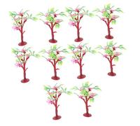 Amosfun 10Pcs Miniature Tree Models for Micro Landscape Plastic Tree Ornaments Realistic Diorama Scenery