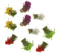 Amosfun 10pcs Resin Miniature Grass Tufts for Architecture Trees Sturdy and Easy to Clean Artificial Landscape Decoration for Sand Table Model Scenery