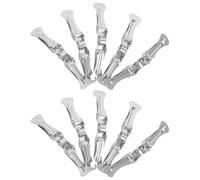 Amosfun 10pcs Silver Metal Bow Tie Clips 7cm Length with Sleek Polished Look, Secure Fit and Singlehanded Operation, Garment Clip Accessory for Neckties and Shirts at Formal Attires