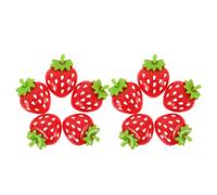 Amosfun 10pcs Strawberry Refrigerator Magnets Decorative Magnetic Fridge Stickers with Realistic Fruit Design, Resin Material, Easy to Change and Remove, for School Lockers and Kitchen