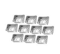 Amosfun 10pcs Tin Foil Food Containers Multipurpose Foil Grill Pans for BBQ Oven Microwave Air Fryer Use Silver Napoleon Grill Accessories for Cooking and Baking