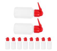 Amosfun 10PCS Transparent Safety Rinse Bottles for Eyelash Extensions Medical Squeeze Wash Bottles with Narrow Mouth Scale for Lab Cleaning and Deep Stain Removal