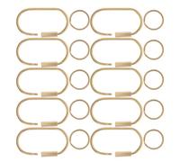 Amosfun 10pcs U-Shaped Key Ring Screwgate Key Ring Sleek Solid Brass Secure Twist Lock Convenient and Travel Use with Smooth and Safe Finish