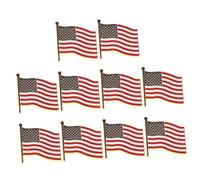 Amosfun 10pcs Usa Flag Brooches Lightweight Patriotic Lapel Pins for Clothes Bags Hats Easy to Attach Badges for National Holidays Celebrations