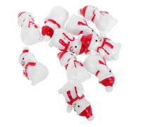Amosfun 10pcs Xmas Mini Snowman Resin Ornaments Sturdy Micro Landscape Craft Decorations with Red Hat Cute Winter Figurines for Indoor Holiday Decor and DIY Adornment