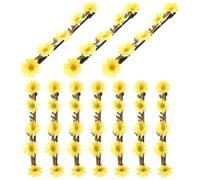 Amosfun 10pcs Yellow Artificial Daisy Headbands for Women, Adjustable Cloth Flower Crown Hair Wreath Garland, Creative Bridal and Festival Hair Accessories for Photography and Party